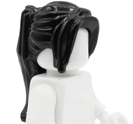 Włosy figurki LEGO damskie czarne, długie, upięte w kucyk
