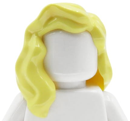 Włosy figurki LEGO damskie, jasne żółte, długie, falowane