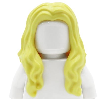 Włosy figurki LEGO damskie jasne żółte, długie, falowane