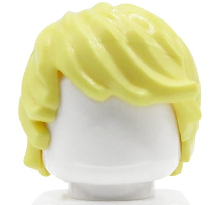 Włosy figurki LEGO jasne żółte, półdługie, potargane
