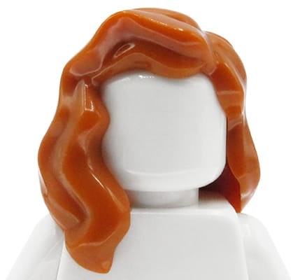 Włosy figurki LEGO damskie, rude / ciemne pomarańczowe, długie, falowane
