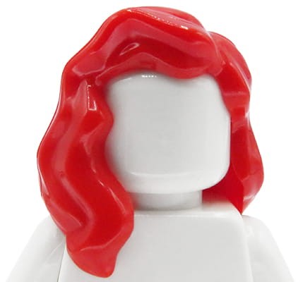 Włosy figurki LEGO damskie czerwone, długie, falowane