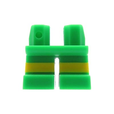Nogi / spodnie figurki LEGO zielono - żółte, krótkie