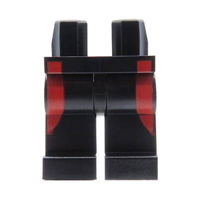 Accéder au produit Jambes de figurine LEGO - pantalon noir, rayures rouges
