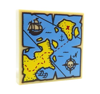 LEGO mapa skarbów - płytka  2x2 z nadrukiem