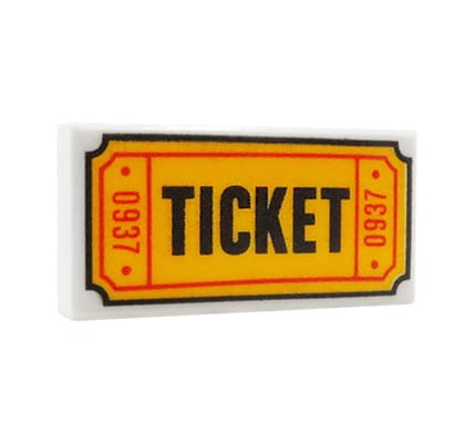 LEGO bilet - płytka 1x2 z nadrukiem