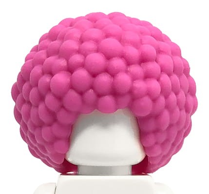 LEGO włosy figurki - ciemne różowe afro, z dziurką
