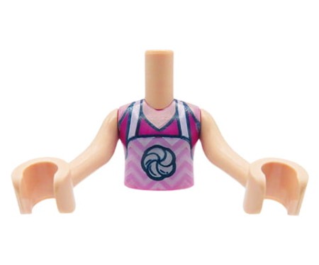 Tors figurki LEGO Friends jasny różowy fartuch z różową (magenta) bluzką