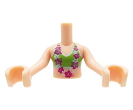 Tors figurki LEGO Friends top od bikini limonkowy, naszyjnik z kwiatów