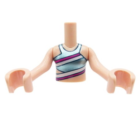 Tors figurki LEGO Friends top na ramiączkach w kolorze metalicznym jasnym niebieskim w paski