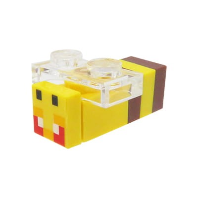 Mini figurka LEGO Minecraft wściekła pszczoła / pszczółka w kolorze żółtym i brązowym