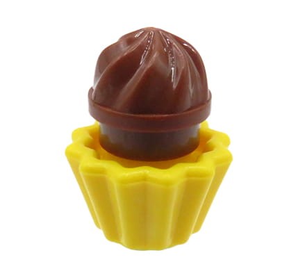 LEGO żółta babeczka / mufinka / ciastko z czekoladowym kremem