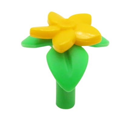 LEGO kwiat / kwiatek / bukiet w kolorze jasnym pomarańczowym, zielona trójlistna łodyga