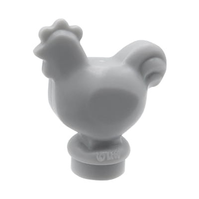 LEGO kura / kurczak w kolorze jasnym szarym