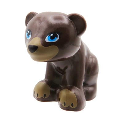 LEGO Friends miś / niedźwiadek / niedźwiedź w kolorze brązowym z niebieskimi oczami