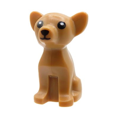 LEGO pies / piesek Chihuahua w kolorze ciemnym cielistym