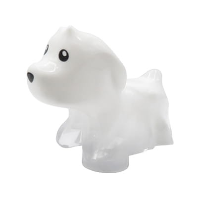 LEGO pies / piesek duch w kolorze białym z czarnymi oczami