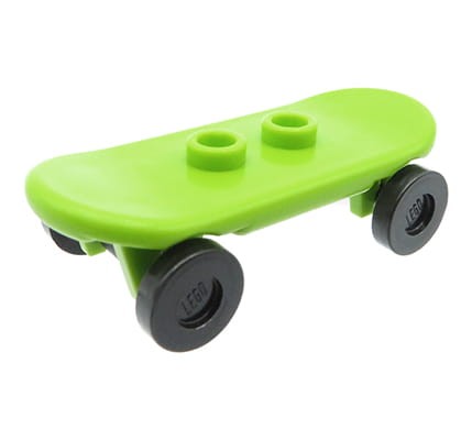 LEGO deskorolka w kolorze limonkowym z czarnymi kółkami