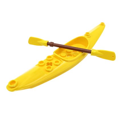 Przejdź do produktu Łódka / kajak z wiosłem - z części LEGO, żółty 