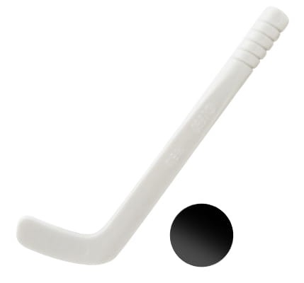 LEGO kij do hokeja / hokejowy w kolorze białym z czarnym krążkiem