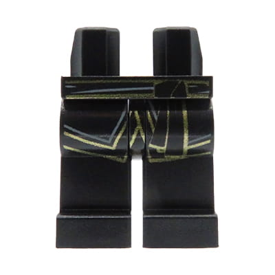 Nogi / spodnie figurki ninja z LEGO Ninjago - czarne z ozdobnym pasem