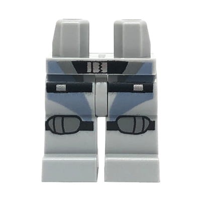 Nogi / spodnie figurki LEGO jasne szare z nadrukiem nakolanników