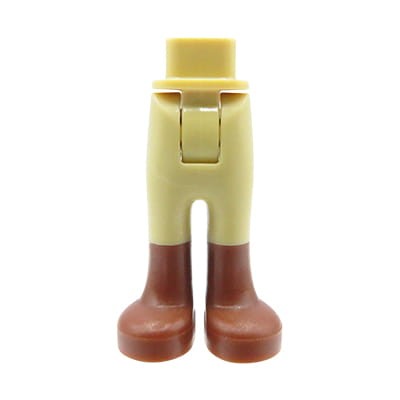 Nogi figurki LEGO Friends spodnie w kolorze piaskowym i brązowe kozaki.