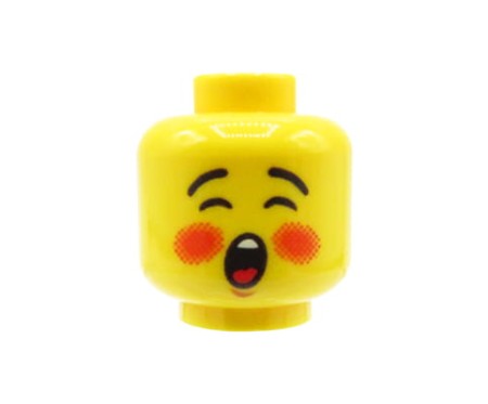 LEGO głowa / główka figurki - rumieńce, otwarta buzia