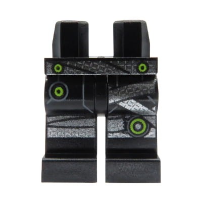 Zum Produkt LEGO Minifigurenbeine – schwarze Hose, silberner Gürtel und Bänder