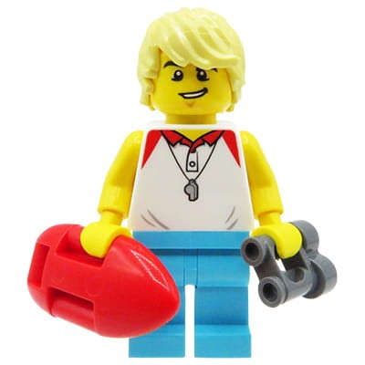 Przejdź do produktu Ratownik z boją i lornetką - customowa figurka z części LEGO