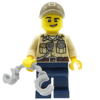 LEGO City Minifigure - Policeman in a cap with handcuffs
Mini figurka policjant w czapce z daszkiem z kajdankami