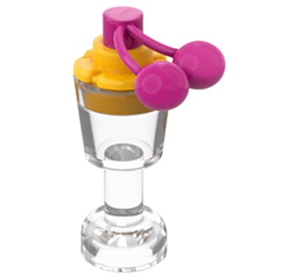 LEGO deser w pucharku / koktajl - z wisienką