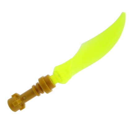 LEGO Ninjago krótki miecz / ostrze - neonowy ze złotą rękojeścią