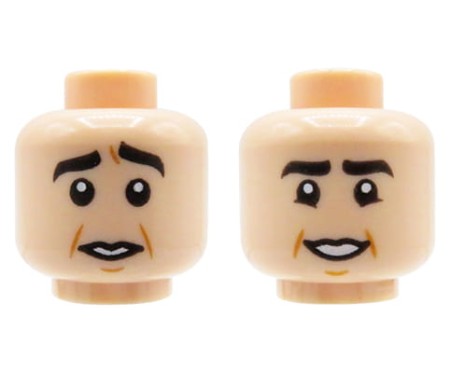 LEGO głowa / główka figurki - cielista, dwustronna, męska