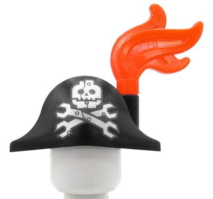 LEGO kapelusz piracki / pirata - czarny z czaszką i piórkiem