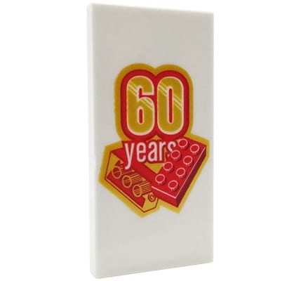 LEGO 60 lat - płytka 2x4 z nadrukiem