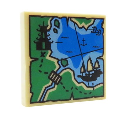 LEGO Ninjago mapa skarbów - płytka 2x2 z nadrukiem