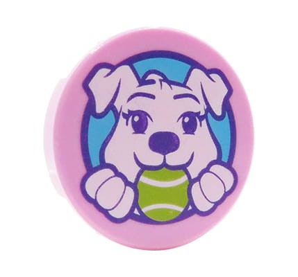 LEGO obrazek pies / piesek / szczeniak - płytka okrągła 2x2 z nadrukiem