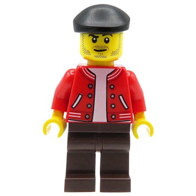 Przejdź do produktu LEGO City - figurka Mężczyzna z zarostem, w kurtce i kaszkiecie