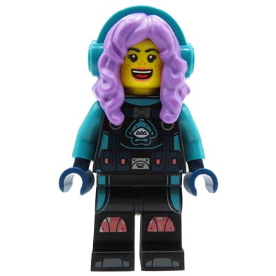 LEGO Hidden Side - mini figurka dziewczyna / nastolatka / łowczyni duchów Parker L. Jackson w słuchawkach