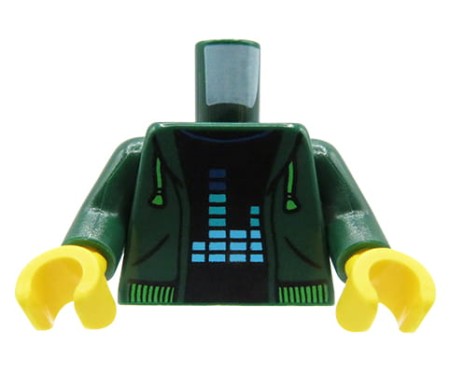 LEGO tors figurki - ciemna zielona bluza z kapturem