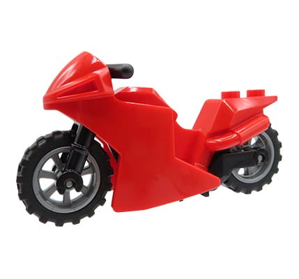 LEGO motor ścigacz / motocykl sportowy - czerwony, srebrne koła