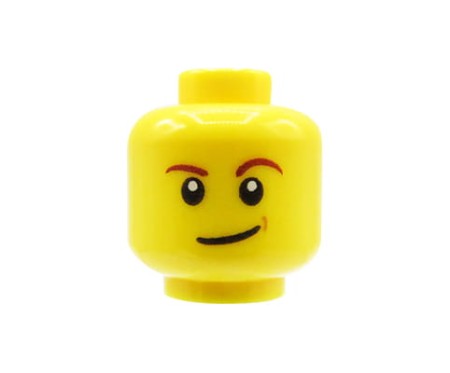 LEGO głowa / główka figurki - mężczyzna, przekrzywiony uśmiech