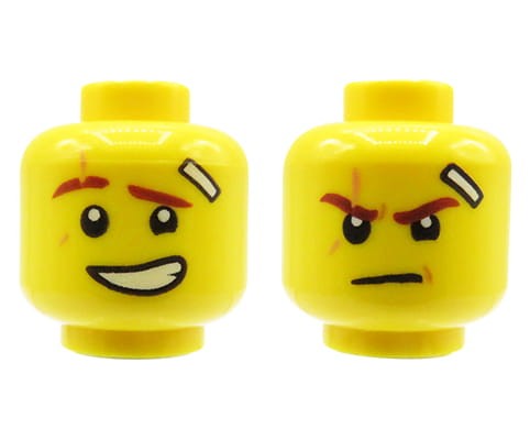 Zum Produkt LEGO Minifigurenkopf - Mann, doppelseitig, Verband
