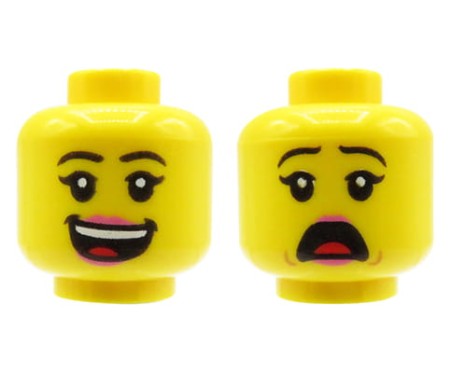LEGO głowa / główka figurki - kobieta, dwustronna
