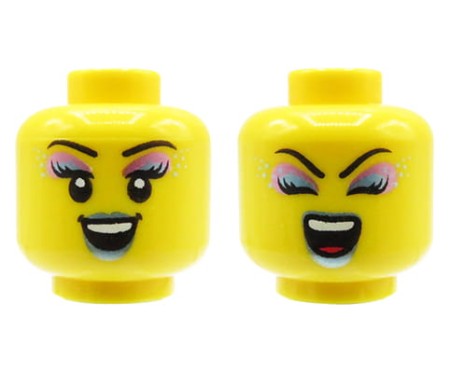 LEGO głowa / główka figurki - kobieta, dwustronna, makijaż