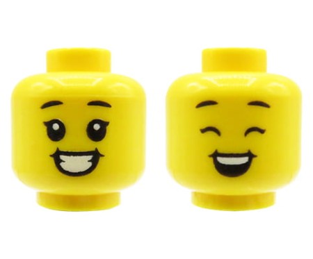 LEGO głowa / główka figurki - dziecko, dwustronna, uśmiech