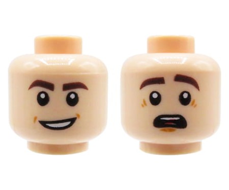LEGO głowa / główka figurki - mężczyzna, cielista, dwustronna