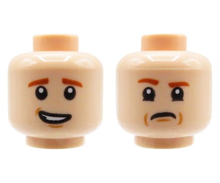 LEGO głowa / główka figurki - mężczyzna, cielista, dwustronna
