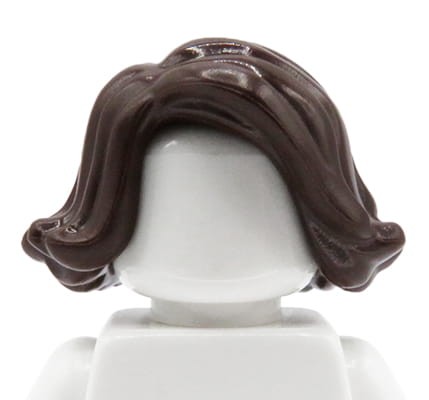 LEGO włosy figurki - damskie, ciemne brązowe, półdługie